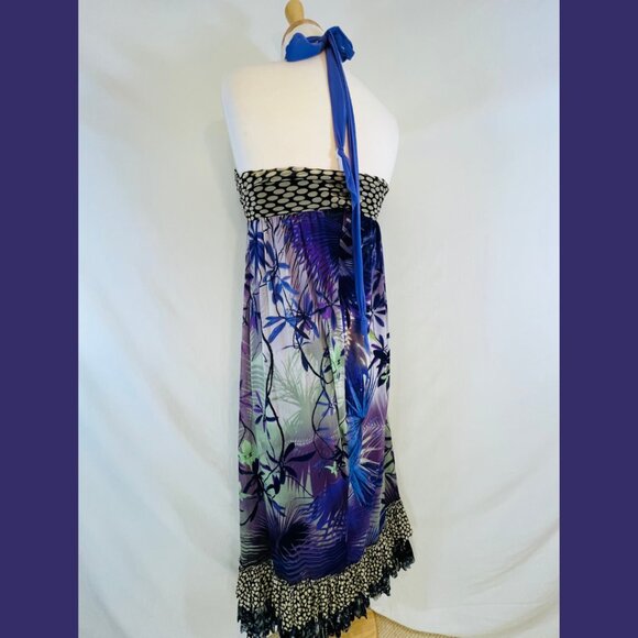 Jean Paul Gaultier Resort Polka Dot + Palm Maxi Dress - Size 6 - Picture 6 of 16